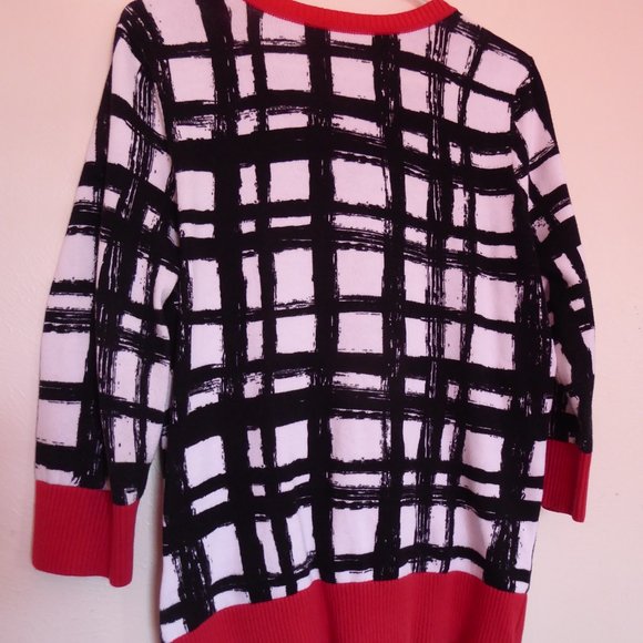 Knit Red/Black/White Cardigan - medium - Picture 2 of 4